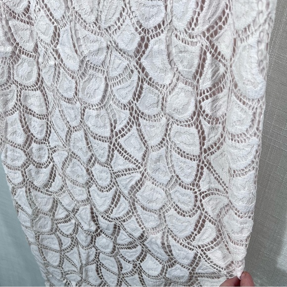 Milly Satin Lined Pink Crochet Event Party Evening Dress Size 6 - Picture 8 of 13